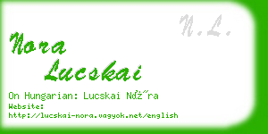 nora lucskai business card